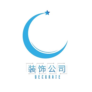 蓝色装饰公司房子LOGO图片	