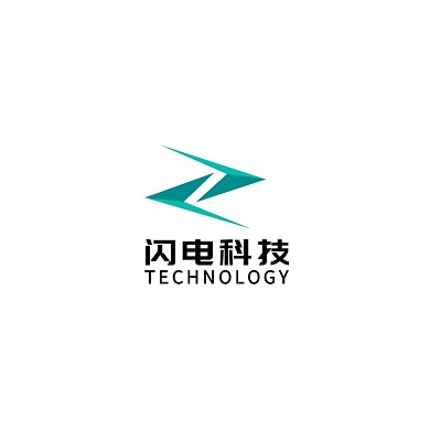 创意简约绿色闪电科技宣传logo