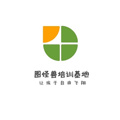 教育培训绿色黄色少儿艺术卡通圆形logo