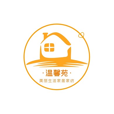 橘黄色卡通简约家居家纺电商LOGO
