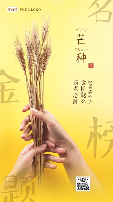芒种节气高考借势手机海报