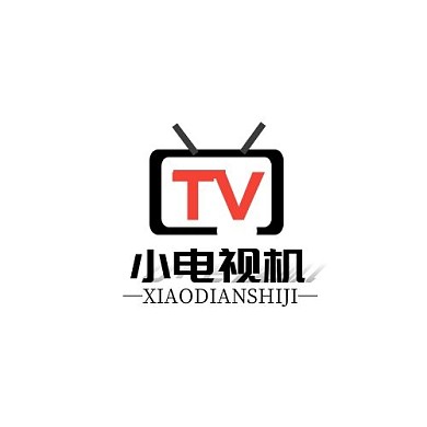 小电视机方框TV黑白简约LOGO