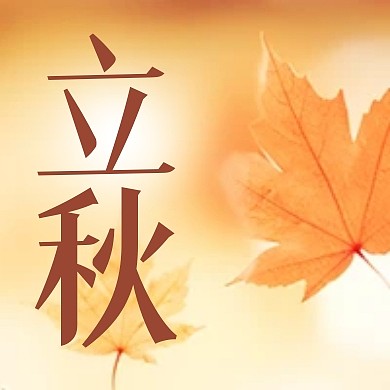 立秋传统节气枫叶祝福公众号封面次图