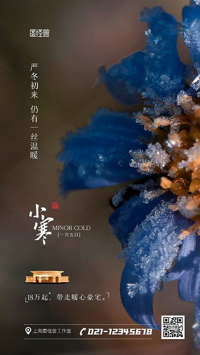 小寒地产借势促销宣传摄影图手机海报