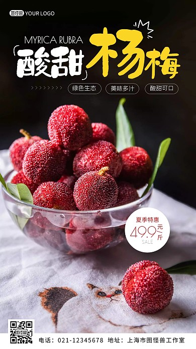 夏季水果促销创意风摄影图海报