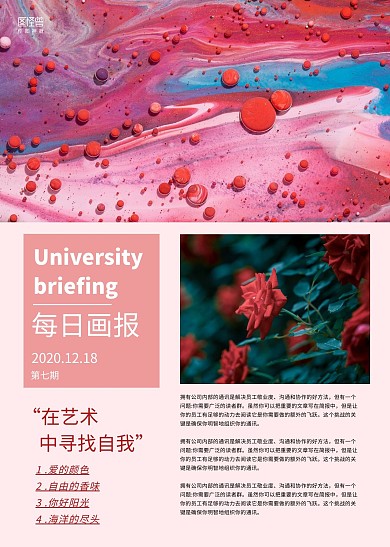 每日画报红白色鲜花艺术照片简报