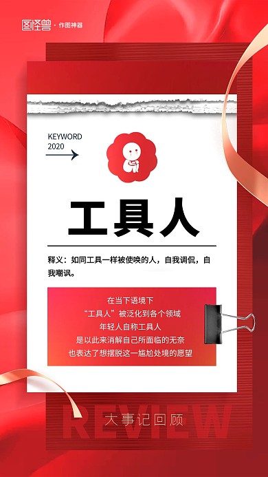 年度关键词回顾盘点日历手机海报