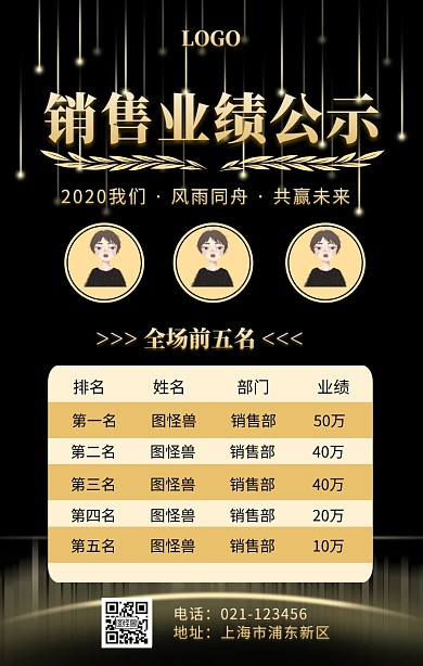 业绩公示手机营销海报