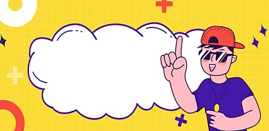 黄色卡通手绘风背景横图