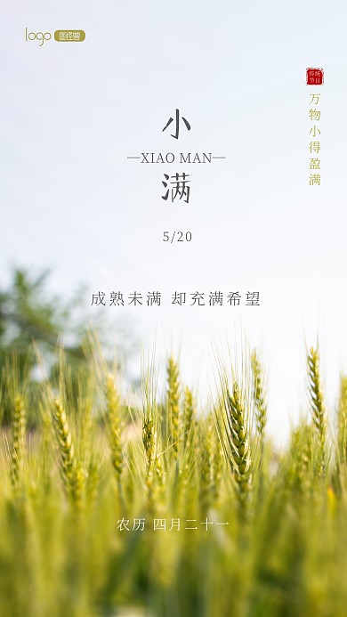 中国传统节日小满节气宣传推广摄影图海报