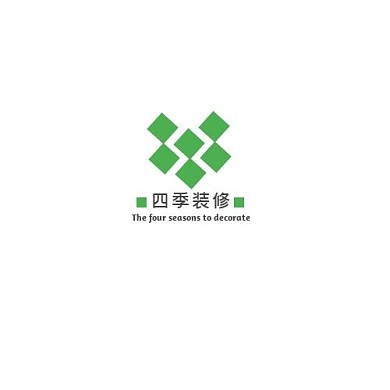 绿色几何四季装修LOGO