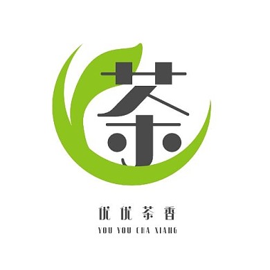 清新简约优优茶香LOGO设计