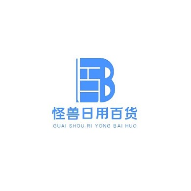蓝色几何简约日用百货LOGO