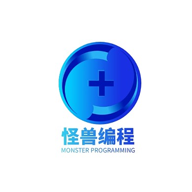蓝色简约图形编程平面LOGO设计