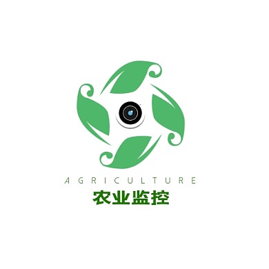 绿色农业监控几何扁平logo