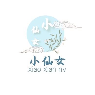 蓝色圆形小仙女logo