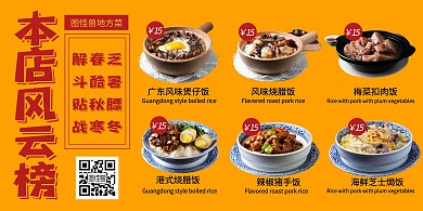 菜品推荐餐饮美食创意横版海报
