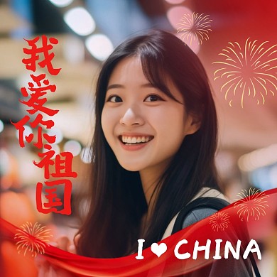 国庆节我爱你祖国人物微信头像边框