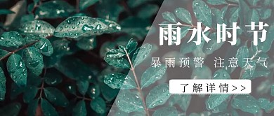 公众号封面降雨落叶简约