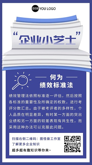 绩效标准法企业小知识卡片手机海报