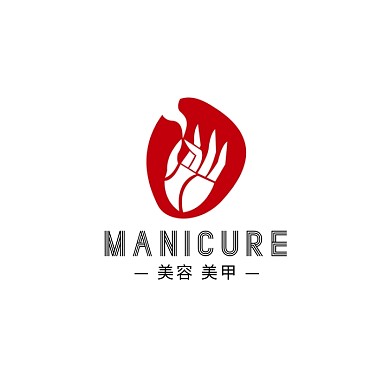 创意简约红色扁平美容美甲logo