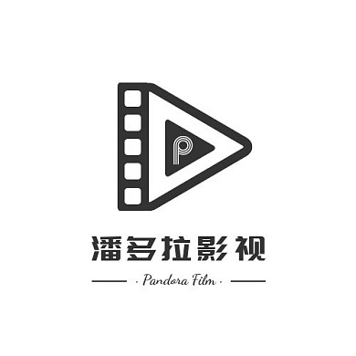 黑色简约胶片三角字母电影影视logo