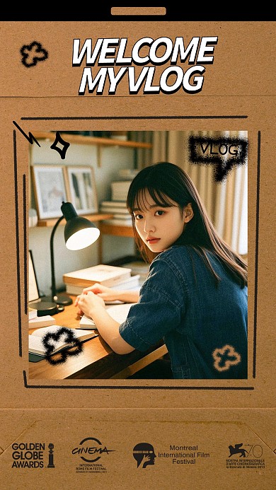 趣味牛皮纸VLOG竖版视频封面