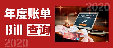 花钱年报 2020年度账单简约红色新媒体