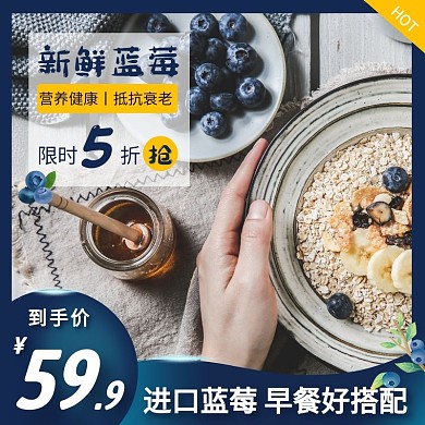 蓝莓简约大气蓝色主图直通车