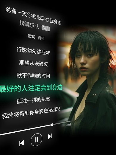 歌词播放器晒照创意效果模板