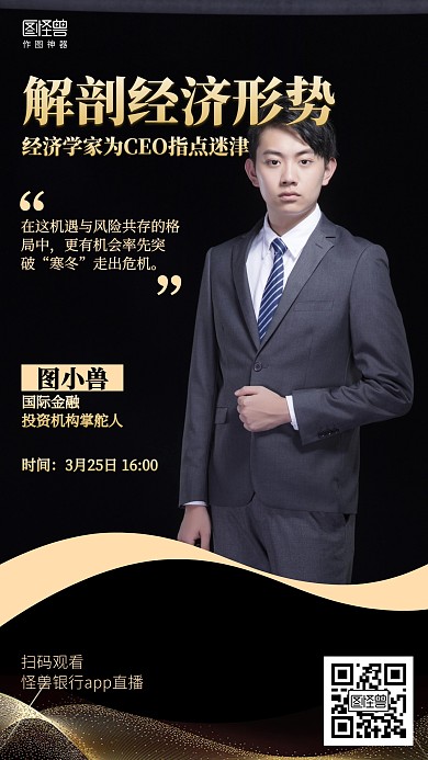 商务大气解剖经济形势大咖分享活动海报