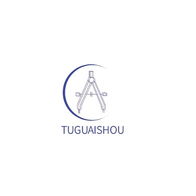 蓝色线条圆规建筑设计院logo设计