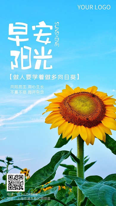 早年问候向日葵积极励志摄影图海报