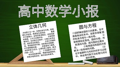 黑板绿色创意高中数学小报
