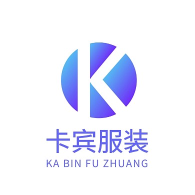 蓝紫色渐变卡宾服装LOGO