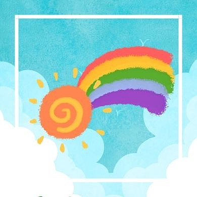 手绘彩虹天空公众号封面次图彩虹