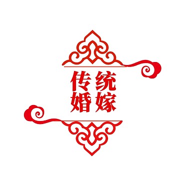 logo设计传统婚嫁红色古典拼多多头像