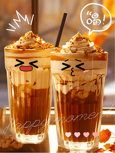 可爱表情贴纸美食奶茶效果模板