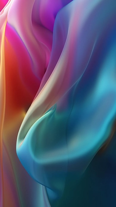 科技风格彩色丝绸扭曲手机海报背景