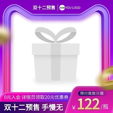 双十二预售年终大促淘宝主图边框