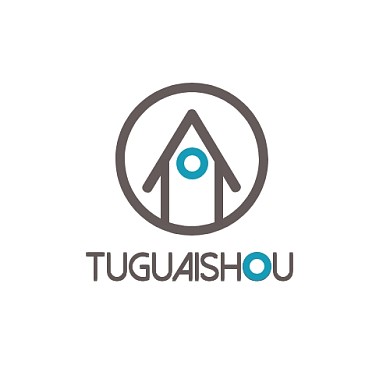 蓝灰配色屋子房子简约线条logo设计