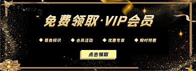 VIP招募黑金大气简约鎏金电商全屏海报