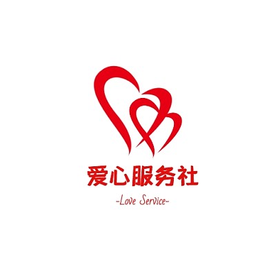 在线制作创意几何爱心服务logo
