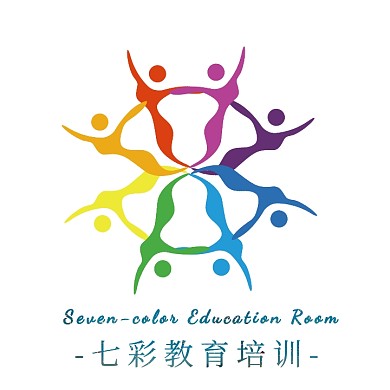 简约创意文艺彩色七彩培训logo
