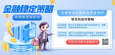 蓝色简约创意金融理财风险提示海报展板