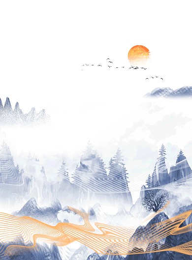 图怪兽原创元素新中式风格装饰画背景