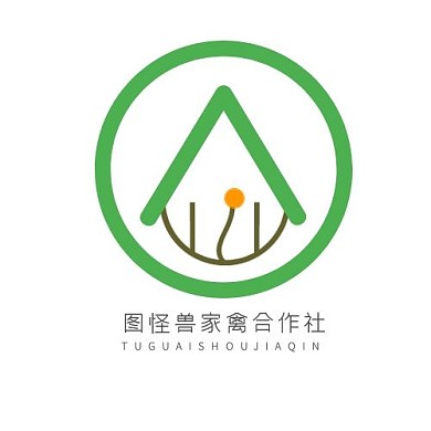 几何平面简约绿色健康家禽logo
