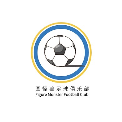 卡通简约足球俱乐部LOGO设计宣传海报