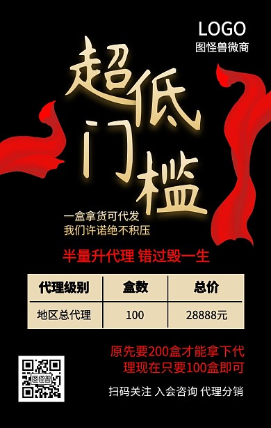 微商分销代理宣传手机海报