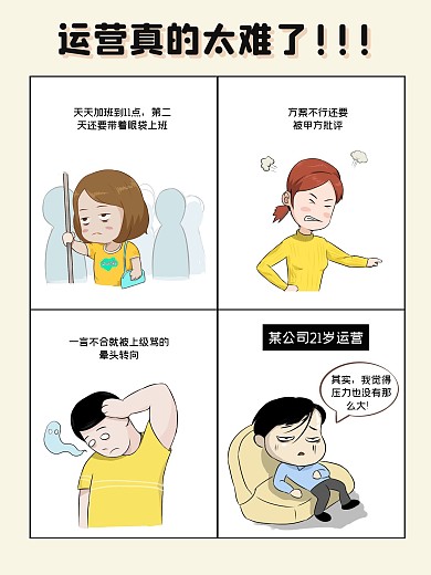 运营太难了卡通幽默搞笑漫画海报